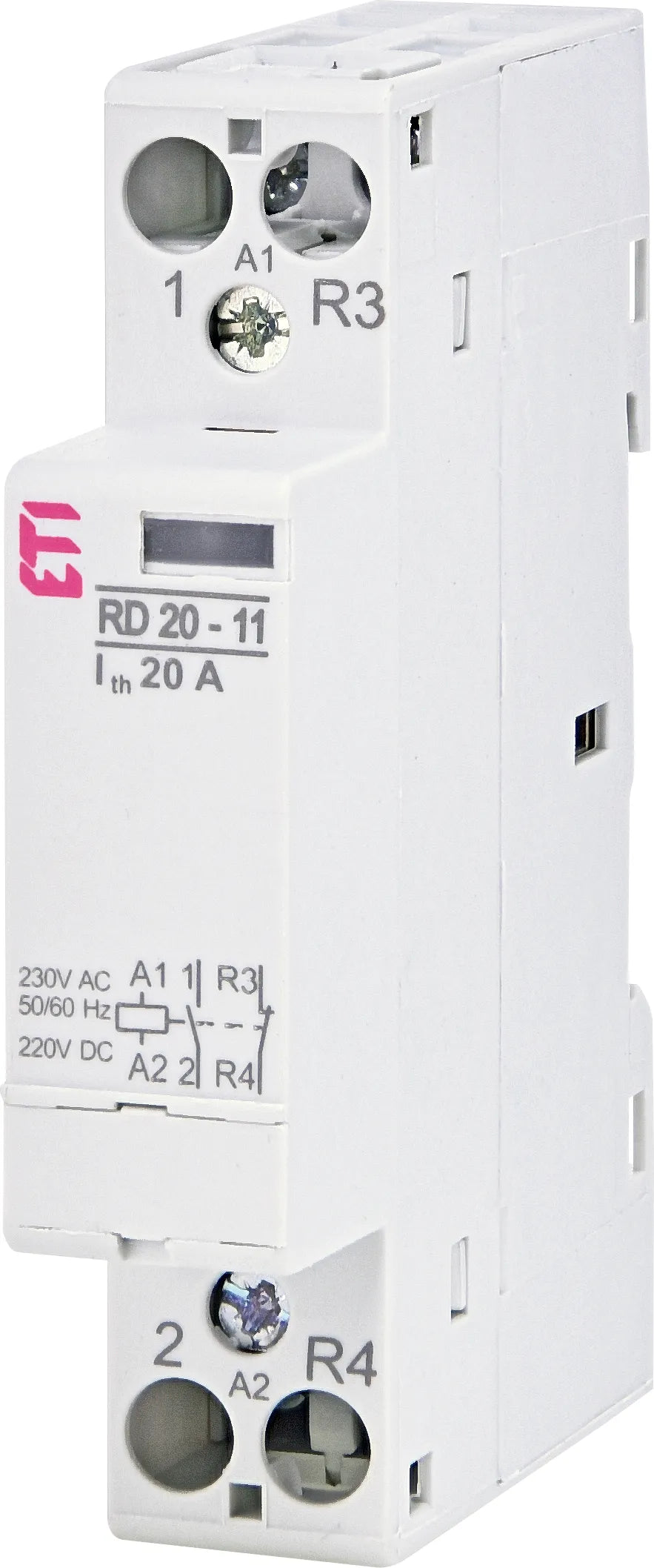 ETI Installationsrelais 1TE elektr REG RD 20-11-230V AC/DC 1S 1Ö 10-230V/UC UC