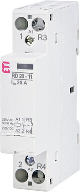 ETI Installationsrelais 1TE elektr REG RD 20-11-230V AC/DC 1S 1Ö 10-230V/UC UC