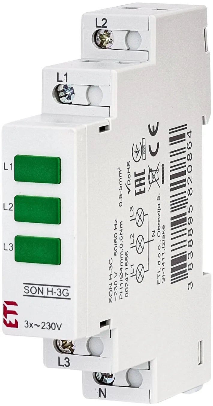 ETI LED-Signalleuchte 230V/AC gn IP20 002471556