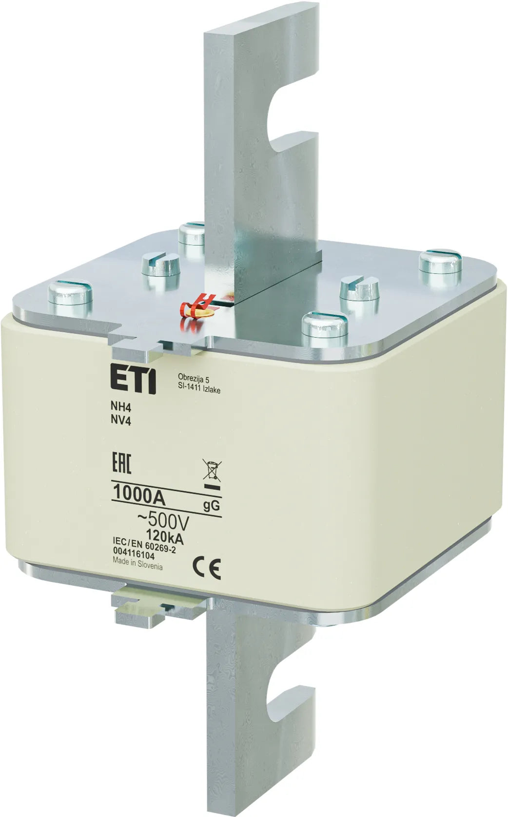 ETI NH-Sicherungseinsatz 1kA NH4 500VAC NH4 1000A, 500V", gG gG Stirnk