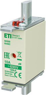 ETI NH-Sicherungseinsatz 10A NHC00 aM NH000 aM 10A/690V 690VAC Kombik