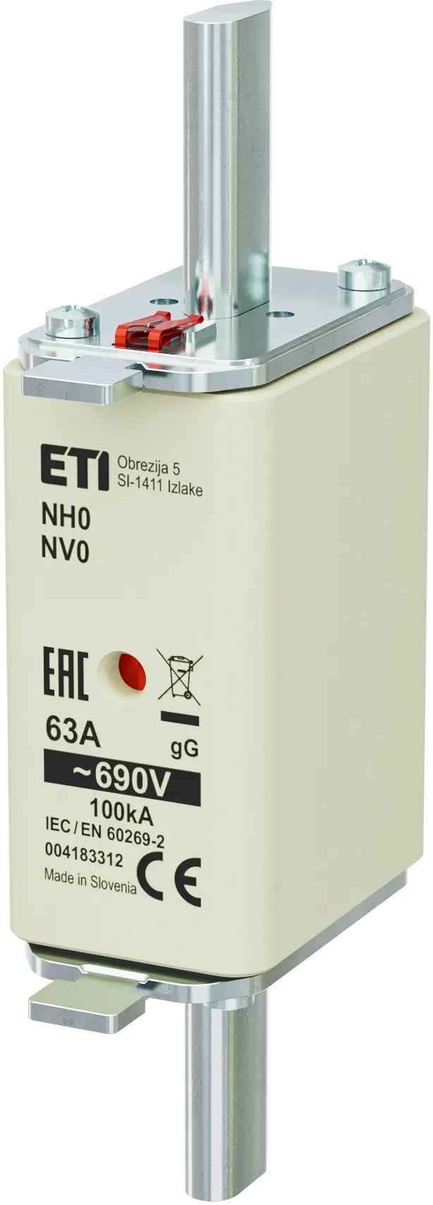 ETI NH-Sicherungseinsatz 63A NH0 690VAC NH 0 63A, 690V, gG, Kombi gG Kombik
