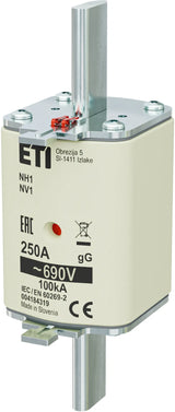 ETI NH-Sicherungseinsatz 250A NH1 690VAC NH 1 250A, 690V, gG, Kombi gG Kombik