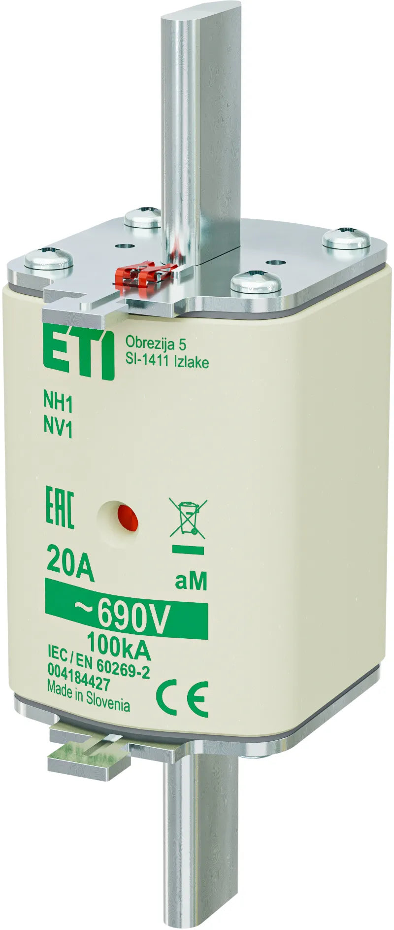 ETI NH-Sicherungseinsatz 20A NH1 690VAC NH1 aM 20A/690V aM Kombik