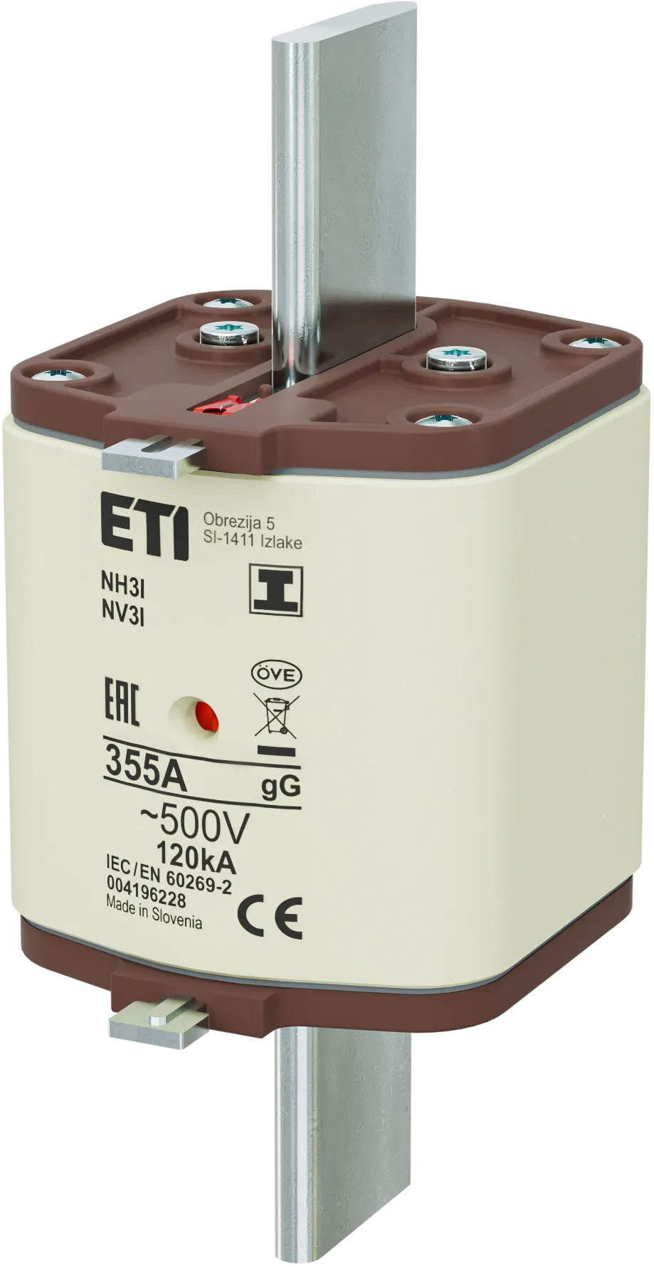 ETI NH-Sicherungseinsatz 355A NH3 500VAC NH3I 355A, 500V", gG gG Kombik