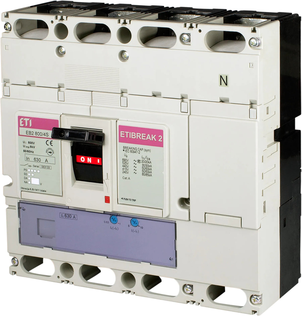 ETI Leistungsschalter 800A 4p 800A/In EB2 800/4S 800A 4p opt.Motorantr IP20