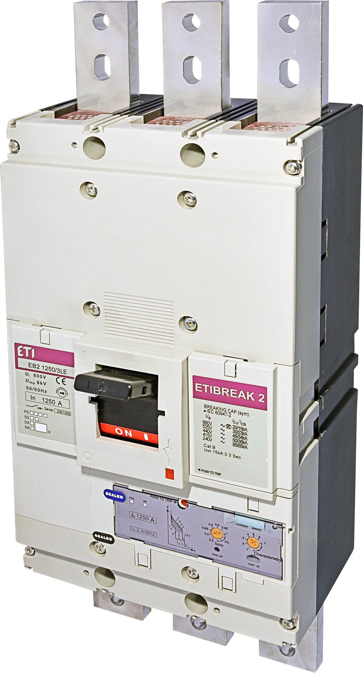 ETI Leistungsschalter 1250A 3p IP20 Einb EB2 1250/3LE 1250A 3p 500-1250A/In