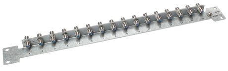 19" Erdungsschiene mit F-Buchsen für 16 Koaxialkabel
