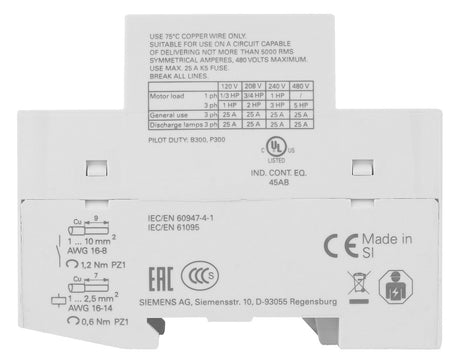SIEMENS Installationsschütz 24A 24V/UC 5TT5030-2 400V/AC 4S 2TE