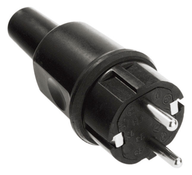 BACHMANN Schutzkontaktstecker 16A 250V 913.173 Gummi IP44 sw ger