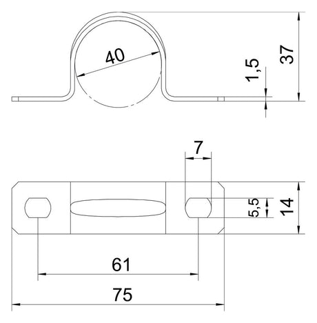 BETTERMANN Befestigungsschelle 1f  40mm 605 40 G zweilappig ST