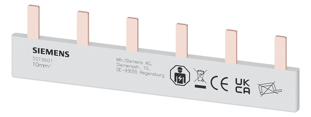 SIEMENS Phasenschiene 1ph 18mm 105mm 50A 5ST3601 10qmm Stift isol