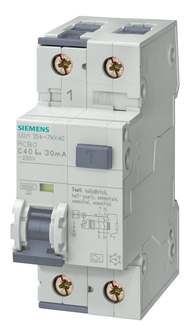SIEMENS FI/LS-Schutzschalter B10 1p+N A 5SU1354-6KK10 0,03A 10kA 2TE 1p 230V