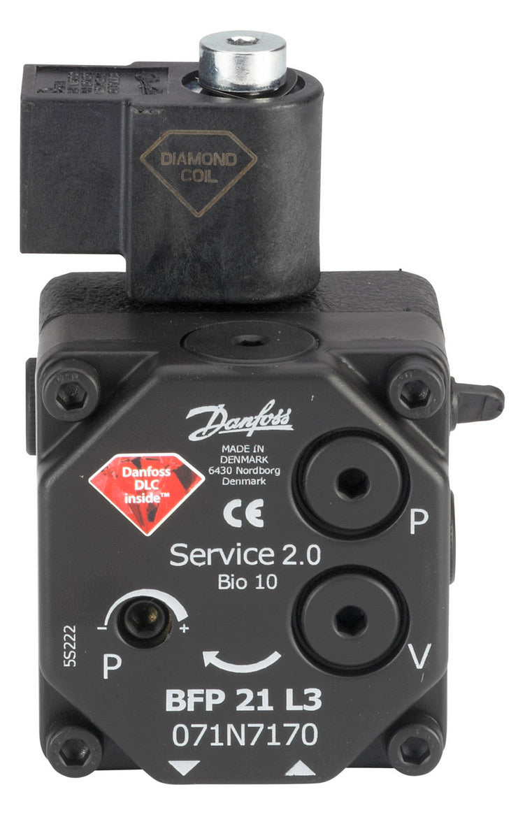 Danfoss Ölbrennerpumpe BFP 21 L 3 mit Magnetventil, Drehrich. re, 24 l/h