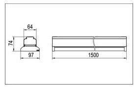 RIDI LED-Geräteträger 55W 5000K 7370lm VLGFS1501-5NDWS850MP0750-RF 1LED Konv