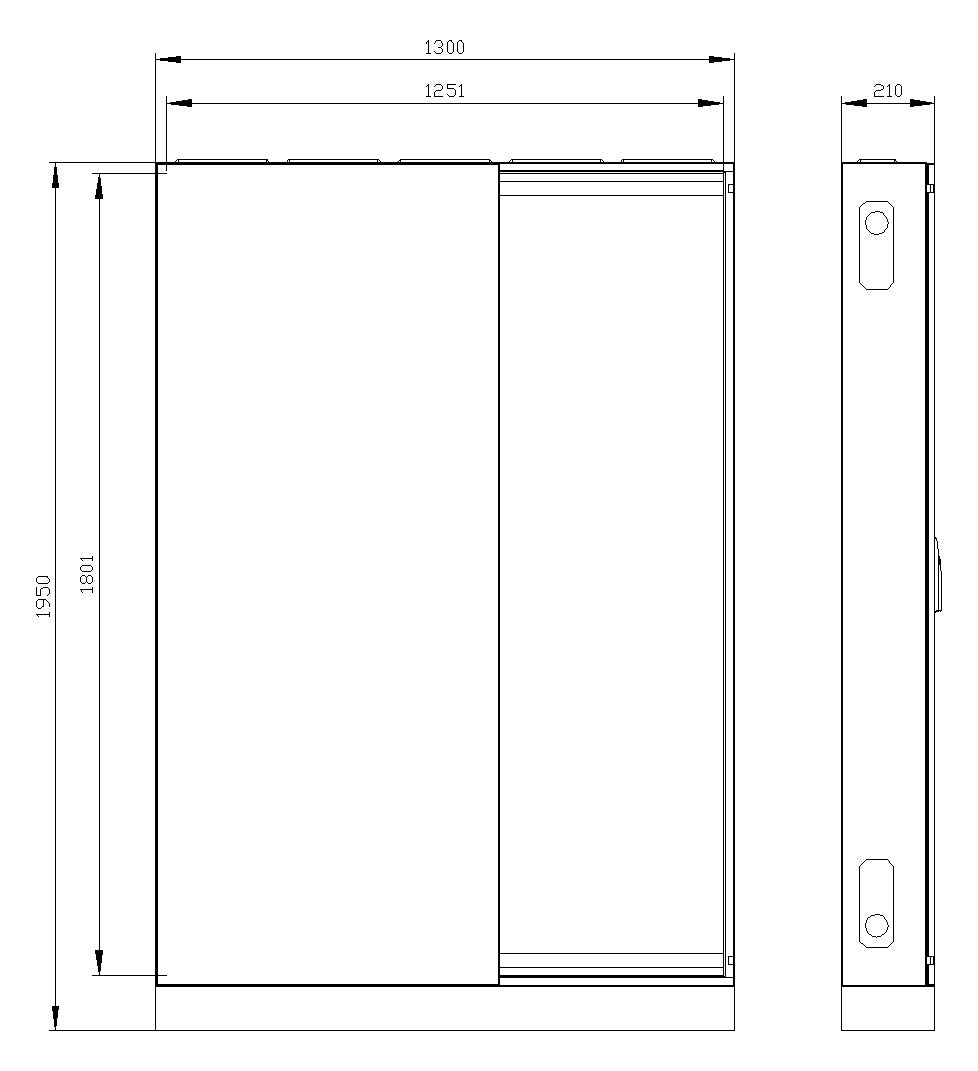 SIEMENS Standgehäuse ST/Kst IP43 ET210mm 8GK1302-8KK52 B1300xH1800xT210mm geschl