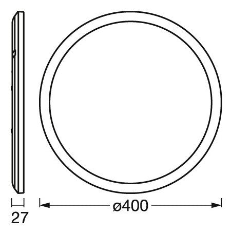 LEDVANCE LED-Anbauleuchte 22W 3000K sw Orbis Ultra Slim Backlight Click-Di 1740