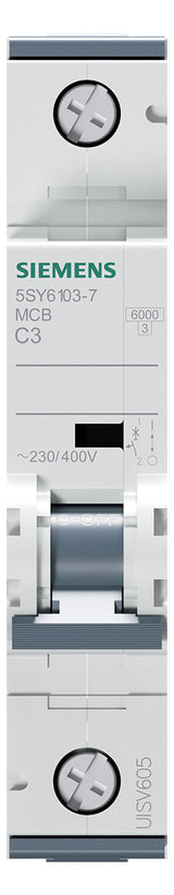 SIEMENS Leitungsschutzschalter UC C 3A 5SY6103-7 1p 400V 1TE 50Hz IP20