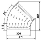 BETTERMANN Bogen_starr 45° ST horiz RB 45 640 FS 60x400mm int.Verb