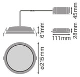 LEDVANCE LED-Einbaustrahler 25W Konv ws ALU DL  DN 200 25 W 3000 K IP44/IP20 1LE