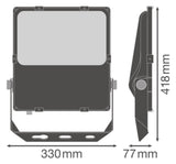 LEDVANCE LED-Anbaustrahler 100W Konv sw Floodlight FL PFM ASYM 45x140 100 W 3000