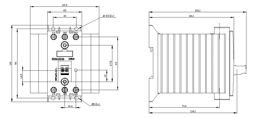 SIEMENS Leistungsschütz 3S 4-30VDC 30A 3RF2430-1AC45 REG