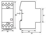 DOEPKE Installationsschütz 24A 24V/AC 4S HS 2-024AC/24-40 440V/AC 1500W/AGL 2TE