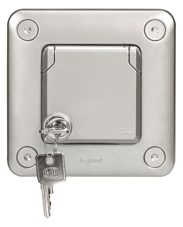LEGRAND Steckdose 1f gr mt UP m.BS IP44 Soliroc Legrand 077839 Klappd abschl