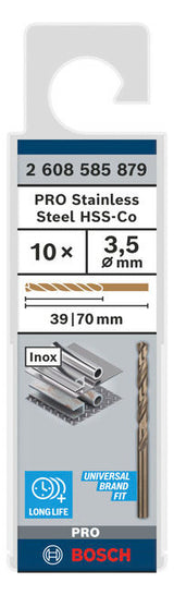 BOSCH-EW Metallbohrer  3,5mm 39/3,5mm 2608585879 zyl.Steckachse Edst