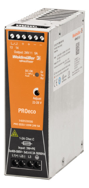 WEIDMÜLLER Wechselstromversorgung DC 5A PRO ECO3 120W 24V 5A 22-28V 137,9VA