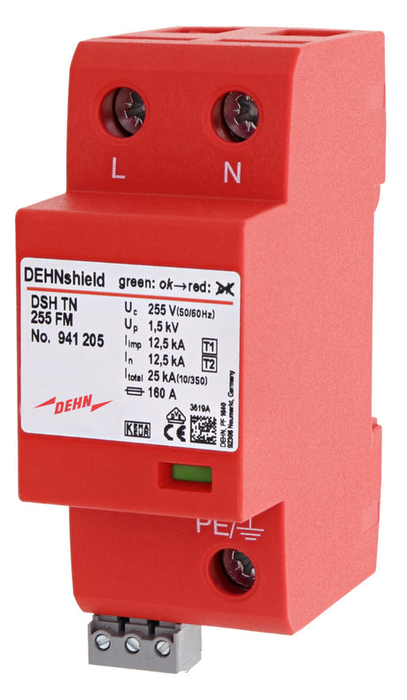 DEHN SE Kombi-Ableiter TS35 2p 230VAC DSH TN 255 FM 1,5kV Fernsign 2TE TS35