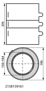 Walraven Brandschutzmanschette Pacifyre MK II für br. Rohr / ged. MSV 160 mm | 2158159161