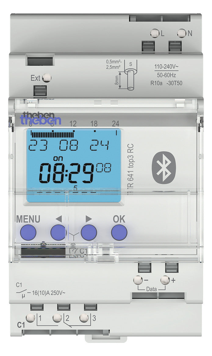 THEBEN Schaltuhr digi 110-230VAC 1kan TR 641 top3 BLE RC 87660h 3TE REG
