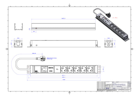 BACHMANN Steckdosenleiste 19 1HE 230V 333.002 Überspannungskategorie: 3