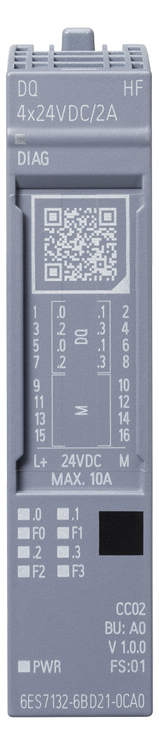 SIEMENS Digital I/O-Modul DC 19,2-28,8V 6ES7132-6BD21-0CA0 4Ausg 19,2-28,8V