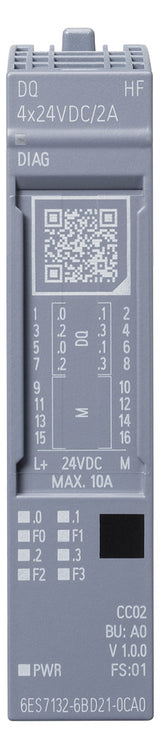 SIEMENS Digital I/O-Modul DC 19,2-28,8V 6ES7132-6BD21-0CA0 4Ausg 19,2-28,8V