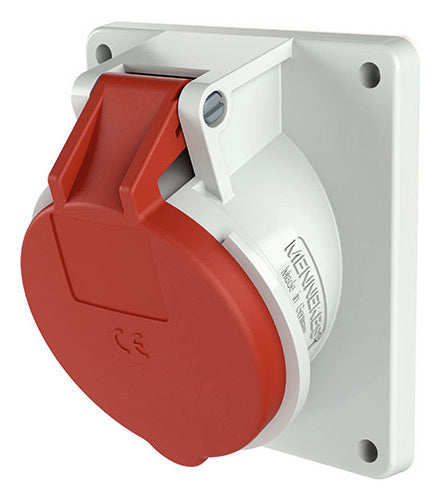 MENNEKES CEE-Anbausteckdose 4p 16A 6h 1638 400V/rt IP44 schraubl.Kl abgew Kst