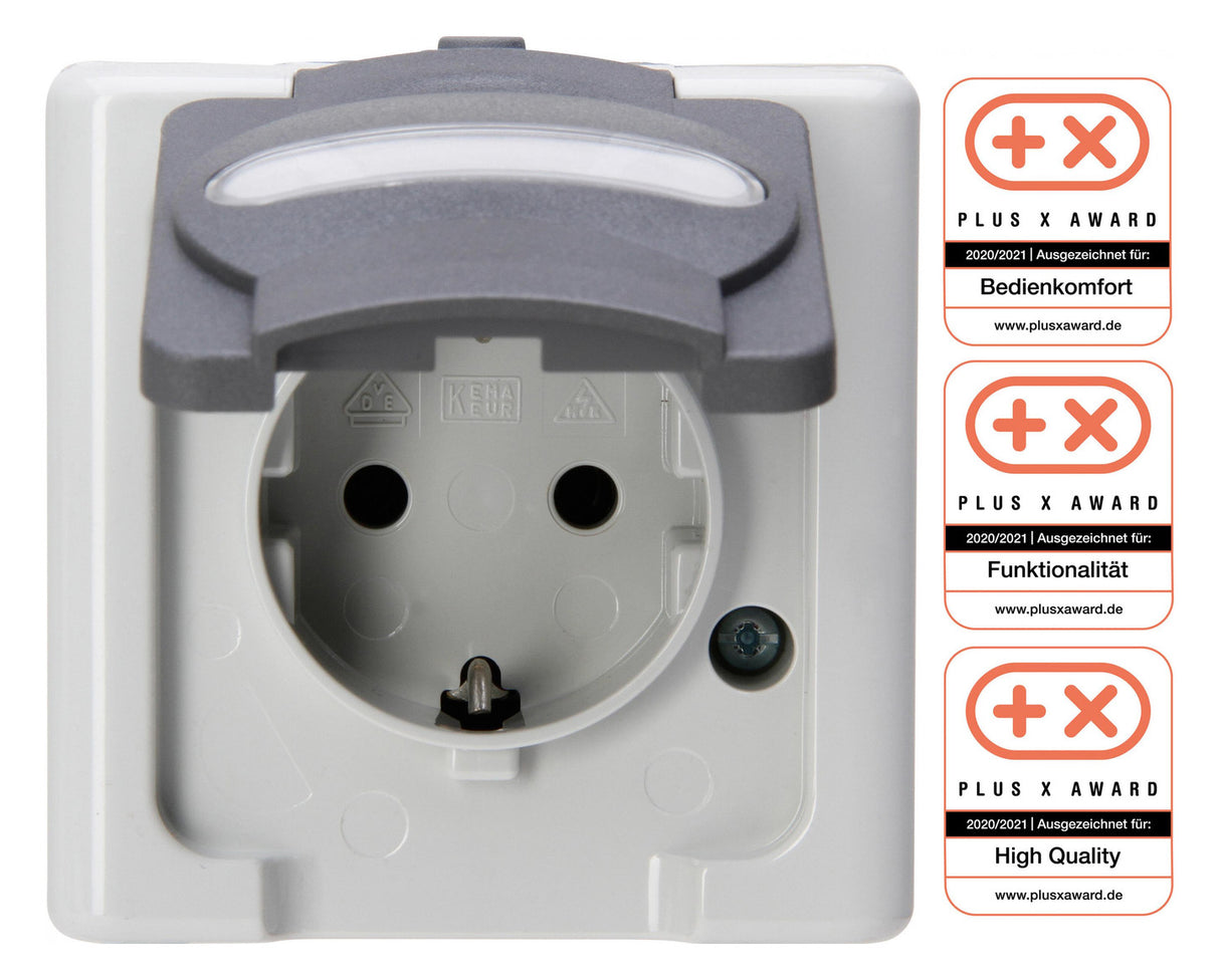 KOPP Steckdose 1f gr mt AP Klappd IP44 BLUEELECTRIC 103356006 BSF