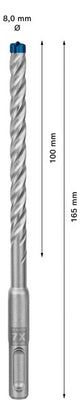 BOSCH-EW Hammerbohrer  8mm SDSplus SDS plus-7X 1pc 100/165mm f.Beton