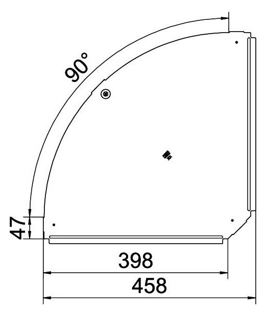 BETTERMANN Deckel Bogen vz Drehriegel RBD 90 400 FS 400x457mm Kabelrinne