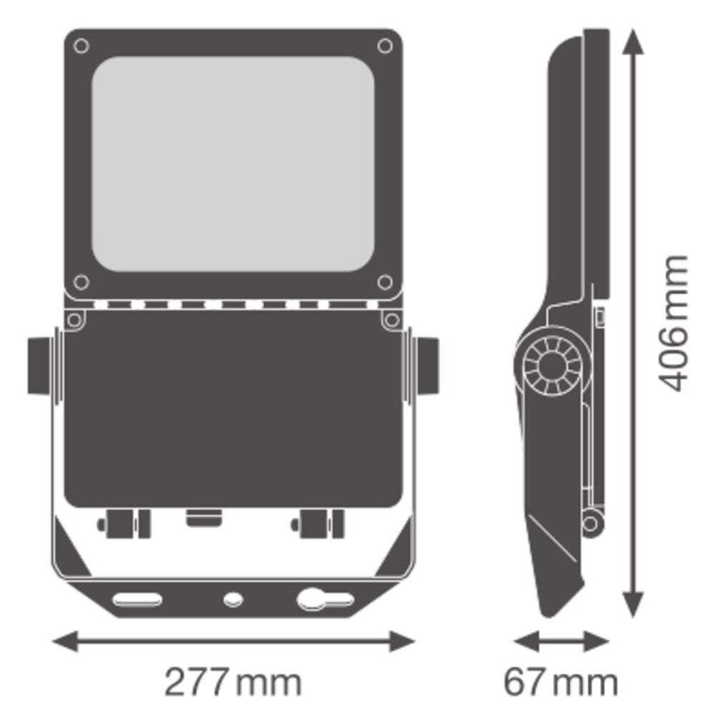 LEDVANCE LED-Anbaustrahler 40W Konv 1LED FL FLEX P 40W ML 830 A55X120 WAL ws ws