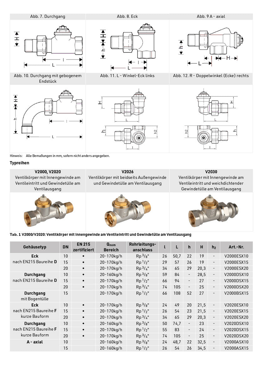 Honeywell Thermostatventilkörper SX Messing vernickelt, Axial, 3/8'' | V2000ASX10