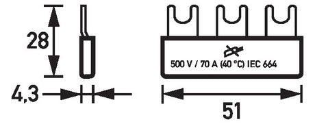 DOEPKE Phasenschiene 1ph 17,5mm 0,051mm Eurovario EV-S G 1.3.70 10qmm 70A Gabel