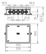 BETTERMANN Abzweigdose IP55 2,5qmm Kst A 18 125x100x40mm rechteck Wand/Decke