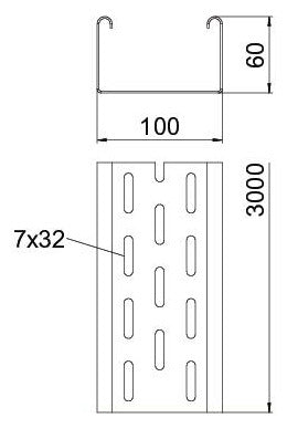 BETTERMANN Kabelrinne ST 60x100x1,5mm SKS-Serie SKS 610 FS mitgel.Verb