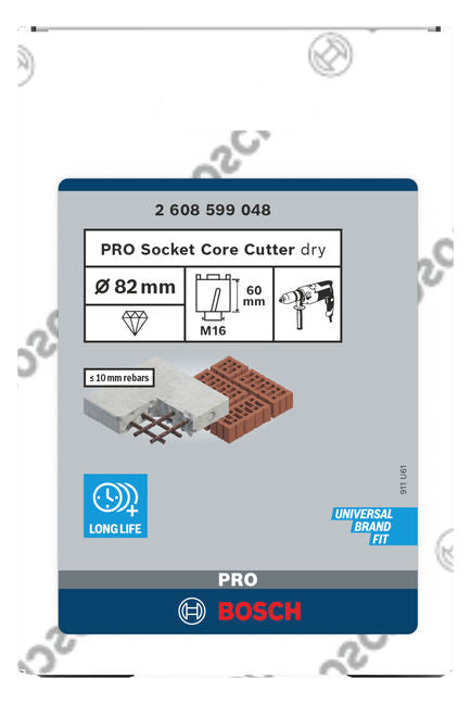 BOSCH-EW Diamant-Bohrkrone  82x60mm M16 2608599048 Innengew
