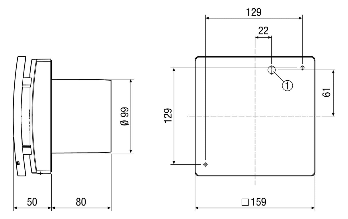MAICO Kleinraumventilator 100mm 230V AP ECA 100 ipro KH m.Feuchtest 92cbm/h Kst