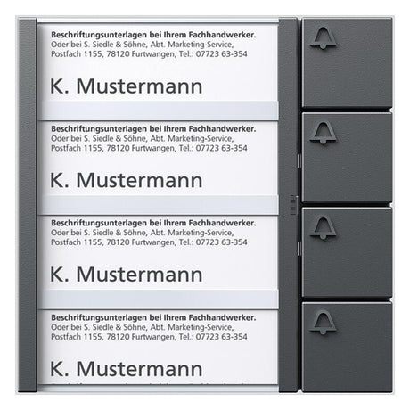 SIEDLE Tastenmodul 1+n 4RT dgr TM 612-4 DG 99x99x27mm