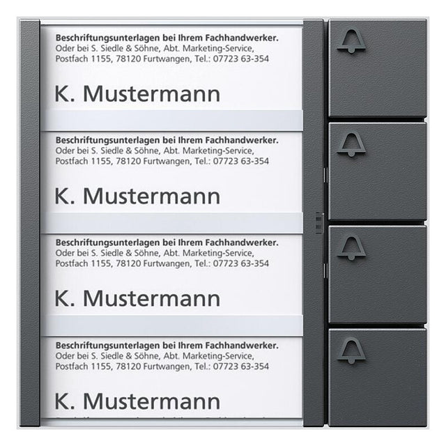 SIEDLE Tastenmodul 1+n 4RT dgr TM 612-4 DG 99x99x27mm