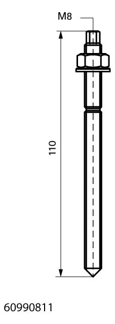 Walraven Ankerstange WIS ev M8 x110 vormont. U-Scheibe/Mutter, FK 5.8 | 60990811